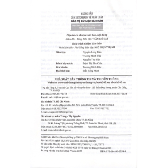Sách hướng dẫn của Dertermann về pháp luật bảo vệ dữ liệu - Hoạt động tuân thủ của doanh nghiệp trên phạm vi quốc tế