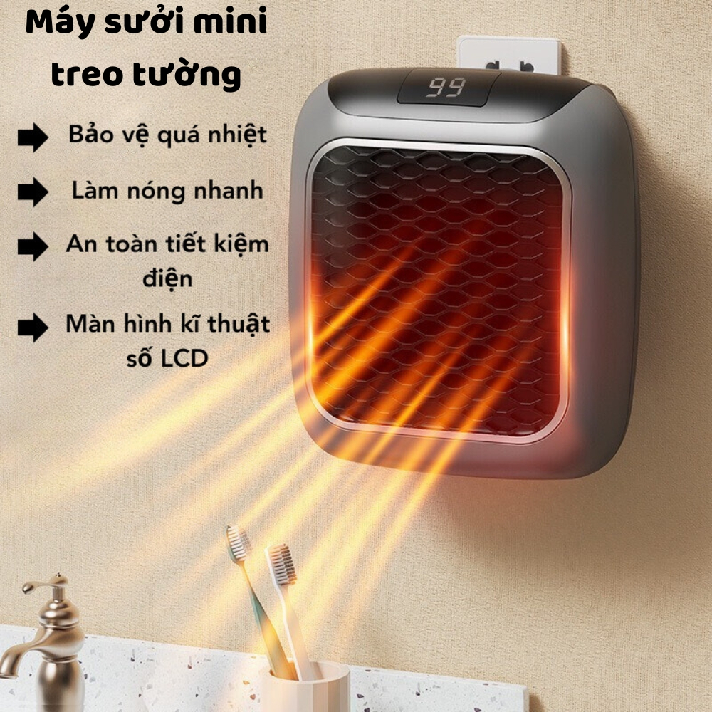 Máy Sưởi Treo Tường Nhỏ Gọn Tiết Kiệm Năng Lượng Tiện Lợi Cho Gia Đình Phòng Tắm Và Văn Phòng