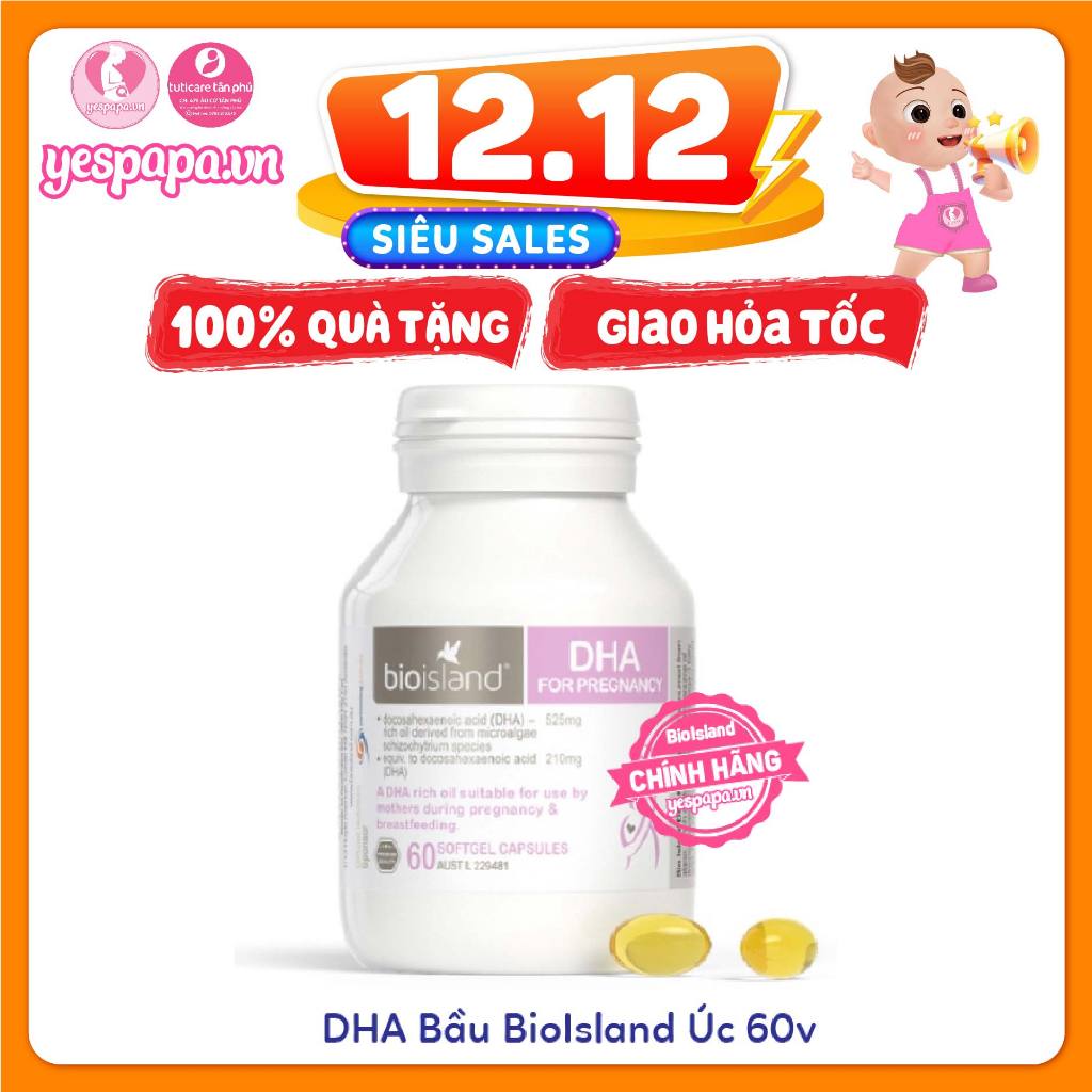 [HÀNG CHÍNH HÃNG] DHA Bầu BioIsland Úc 60v ( date mới nhất )