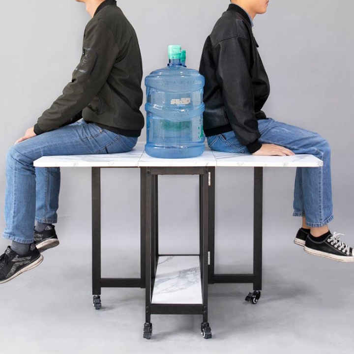 Bàn Ăn Gấp Gọn Thông Minh Hiện Đại Cao Cấp Có Bánh Xe Hình Chữ Nhật - M202