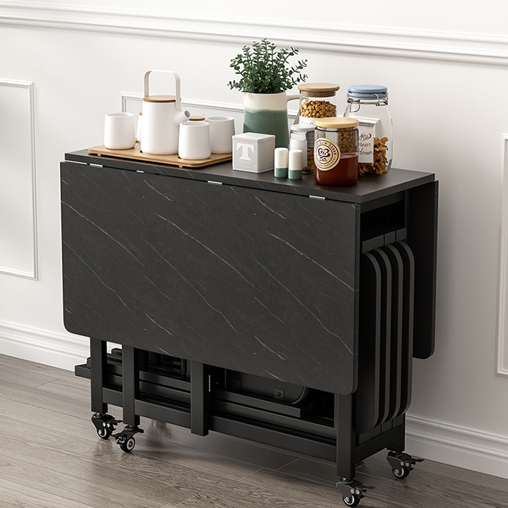 Bàn Ăn Gấp Gọn Thông Minh Hiện Đại Cao Cấp Có Bánh Xe Hình Chữ Nhật - M202