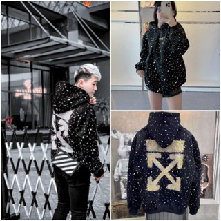 ( xảa hàng, ảnh thật tại xưởng) Áo Hoodie Vẩy Sơn OFf Chất Nỉ Ngoại Nam Nữ