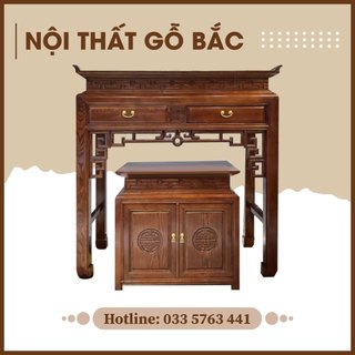Bàn thờ chất liệu gỗ sồi cao cấp, gỗ cứng bền đẹp mắt, vân gỗ thiết kế bắt mắt, mẫu mã sang trọng