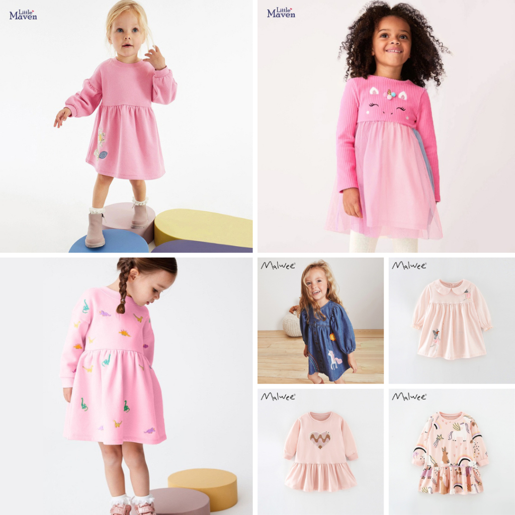 BST váy thu đông nhiều họa tiết Little Maven, Malwee cho bé gái 2-8 tuổi Mẫu mới P6 - Little Maven Official Store