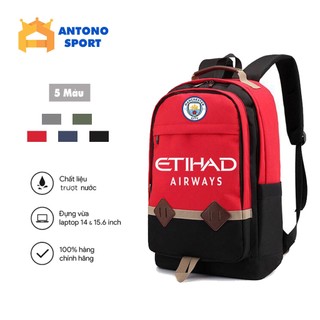 Balo thời trang bóng đá cao cấp clb mancity mc - ba lô có ngăn đựng máy tính rộng trượt nước || antono sport