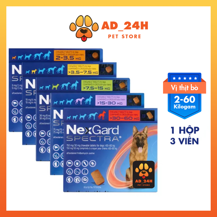 NEXGARĐ SPECTRA dinh dưỡng cho Chó sạch vee rận dzun Chó