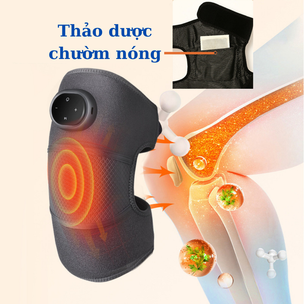 Máy Massage thảo được đầu gối vai khuỷu tay, hỗ trợ giảm đau nhức,3 chế độ massage 5 cấp độ, chườm nóng hồng ngoại