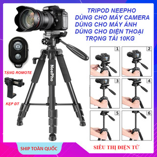 Tripod Máy Camera, Chân Máy Ảnh Điện Thoại Chuyên Nghiệp, Chính Hãng NeePho -8850 - Tặng Romote Chịu Tải 10KG