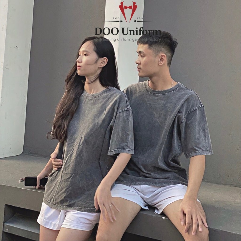 Áo thun wash Trơn basic NB shop , Áo thun unisex nam nữ form rộng oversize chất liệu 100% Cotton