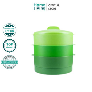 Xửng Hấp Tupperware 3 Tầng Steam It Xanh Lá, hấp rau củ, hấp hải sản