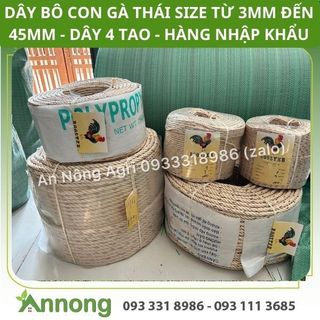 Dây bô con gà thái 3mm, dây thừng nhỏ hay dây thừng chịu lực