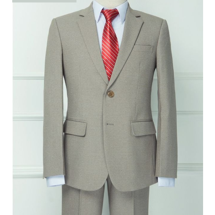 Bộ Vest Nam Trung niên màu cát sáng , chất liệu vải tuytsi cao cấp , hàng 2 lớp dà dặn , khoongg phai màu ,không xù lông