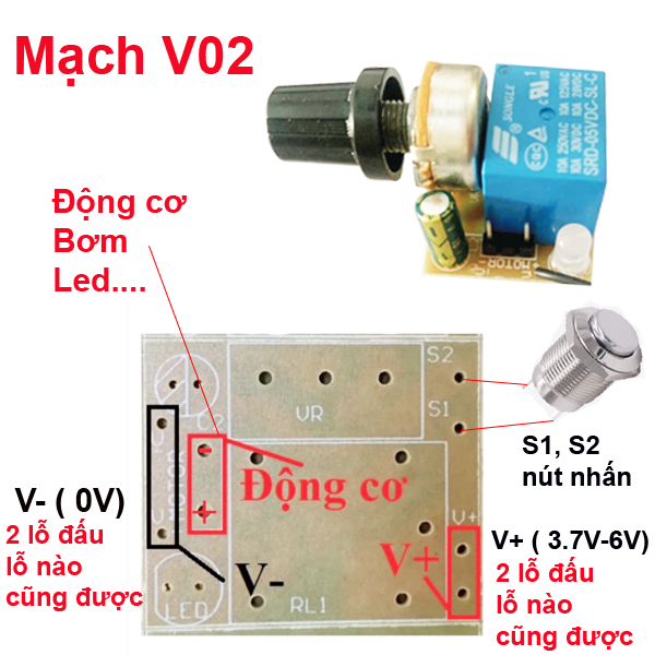 Mạch Delay 0-5s V02, V03, V04,V05