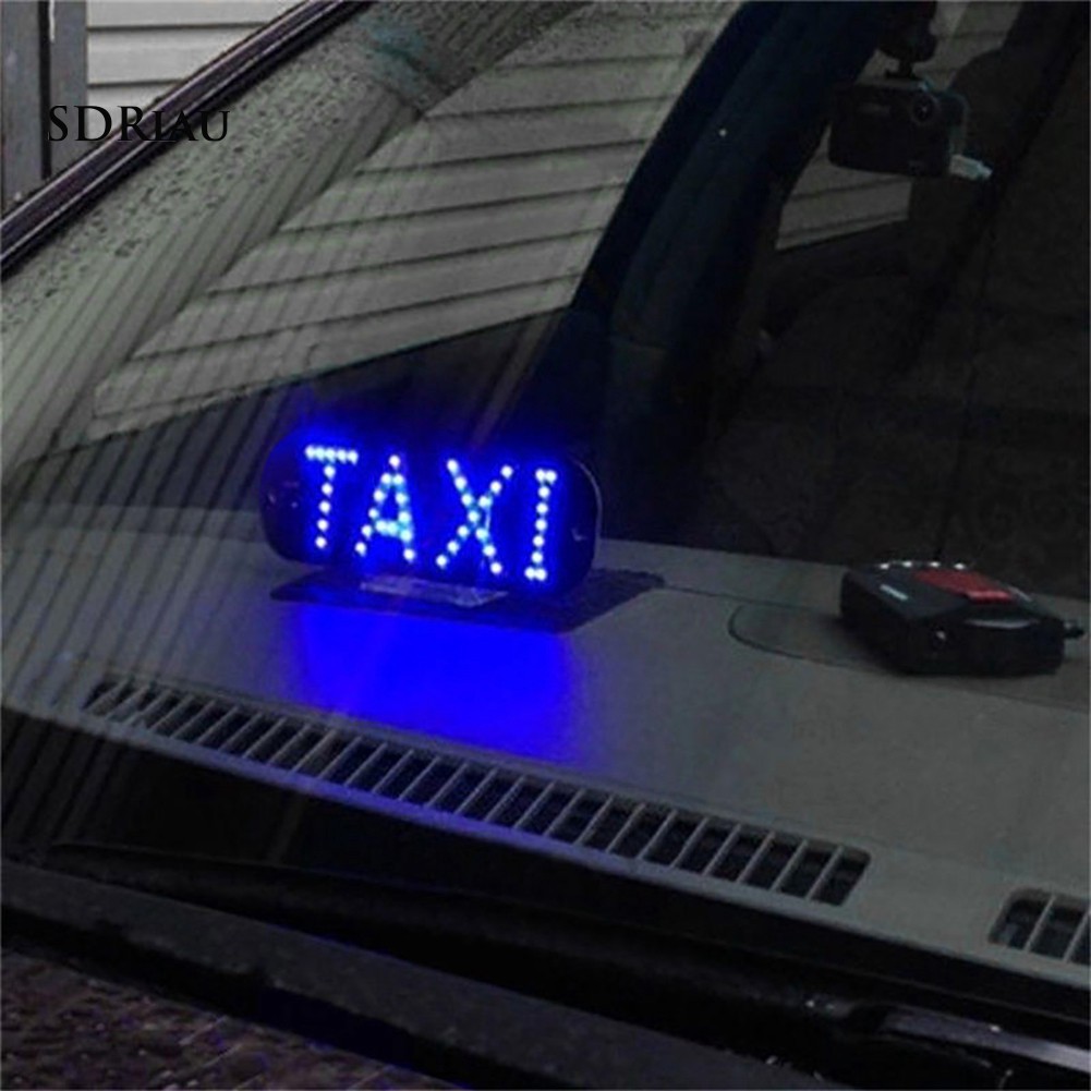 Mào TAXI hút nam châm gắn nóc ô tô và đèn LED chữ Taxi gắn kính trước nhiều màu