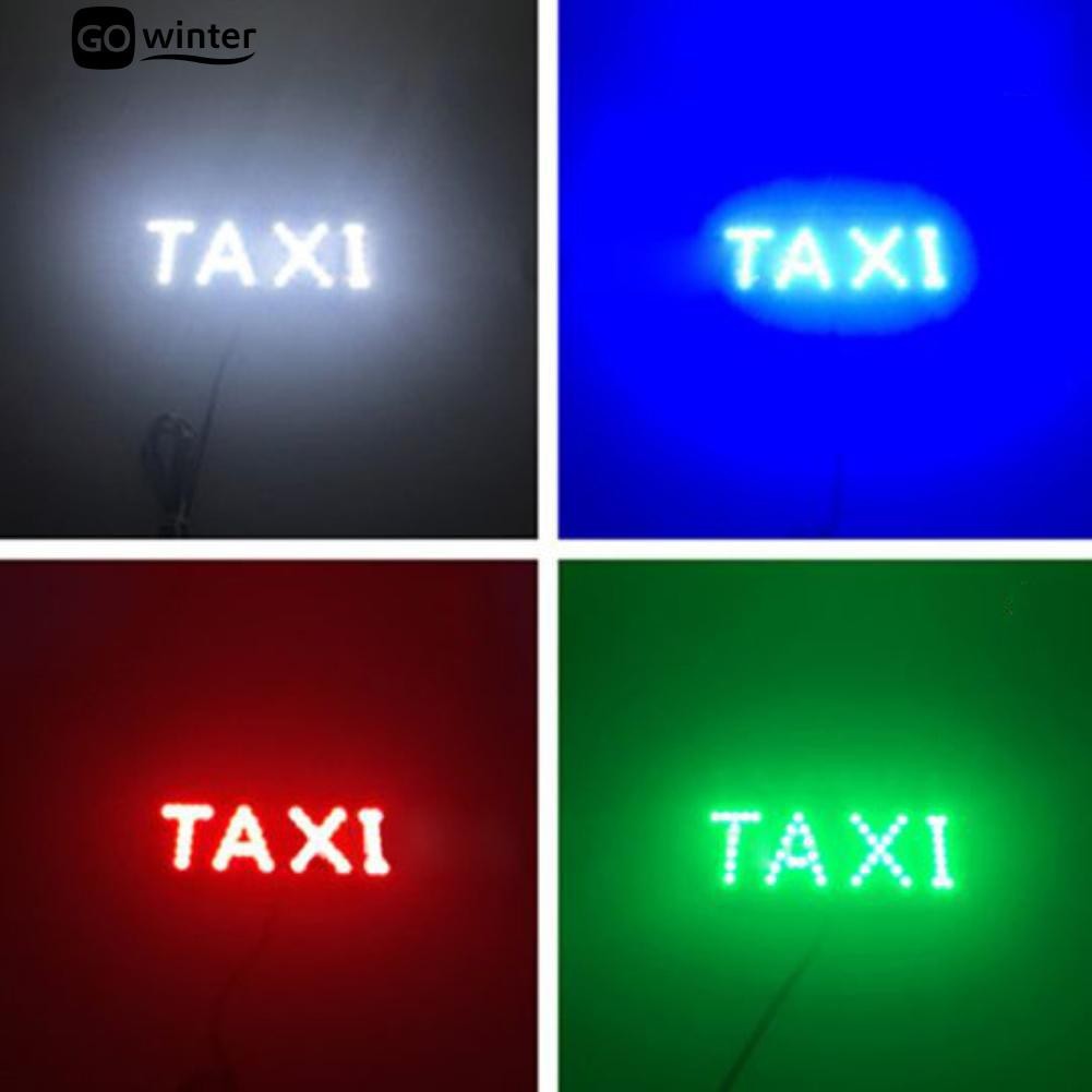 Mào TAXI hút nam châm gắn nóc ô tô và đèn LED chữ Taxi gắn kính trước nhiều màu