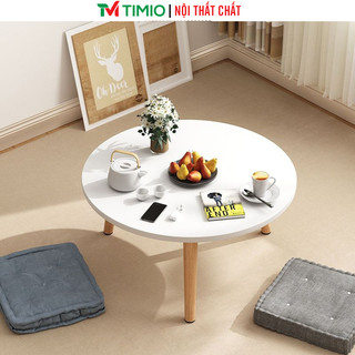 Bàn tròn sofa ngồi bệt chân gỗ sồi kết hợp làm bàn học ngồi bệt thương hiệu TIMIO - TP74