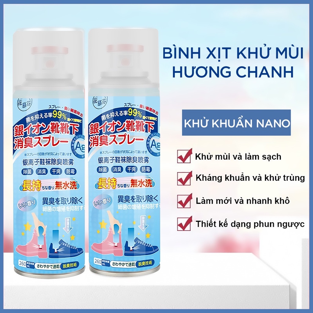 Chai Xịt Khử Mùi Giày Dép NaNo Bạc