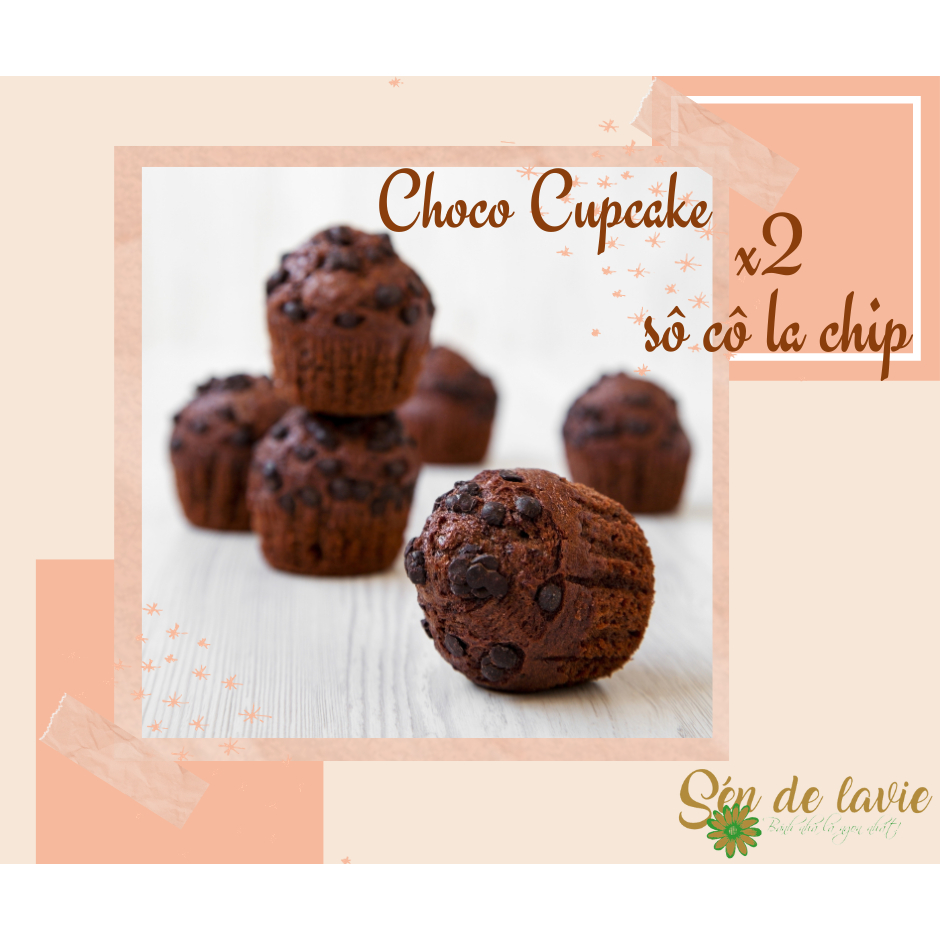 Combo Bánh Chocolate Cupcake gồm Bột trộn sẵn, nguyên liệu và vật dụng làm Bánh Chocolate Cupcake - Sén de Lavie