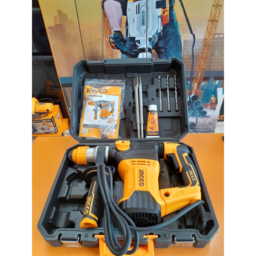 Máy khoan bê tông INGCO RH150028 1500W, đầu gài SDS, khoan tối đa bê tông 32mm/ thép 13mm/ gỗ 40mm - kèm mũi khoan, đục