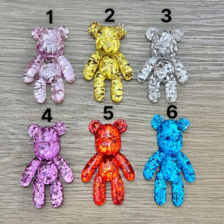 Charm gắn dép, sticker gắn dép, phụ kiện gắn dép gấu nhũ lớn sẵn nút gắn dép sục, dép crocs