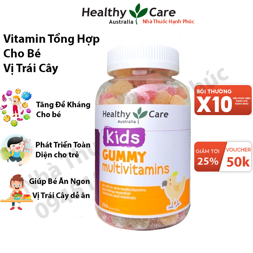 Healthy Care Gummy Multivitamin - Kẹo dẻo bổ sung Vitamin cho trẻ biếng ăn (250 viên)