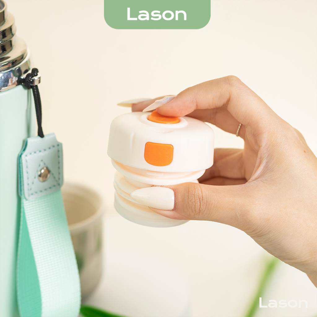 Bình giữ nhiệt Lason Retro, bình nước kèm nắp ly giữ nhiệt nóng lạnh cao cấp từ 6-8 tiếng, 800ml BN-GN20