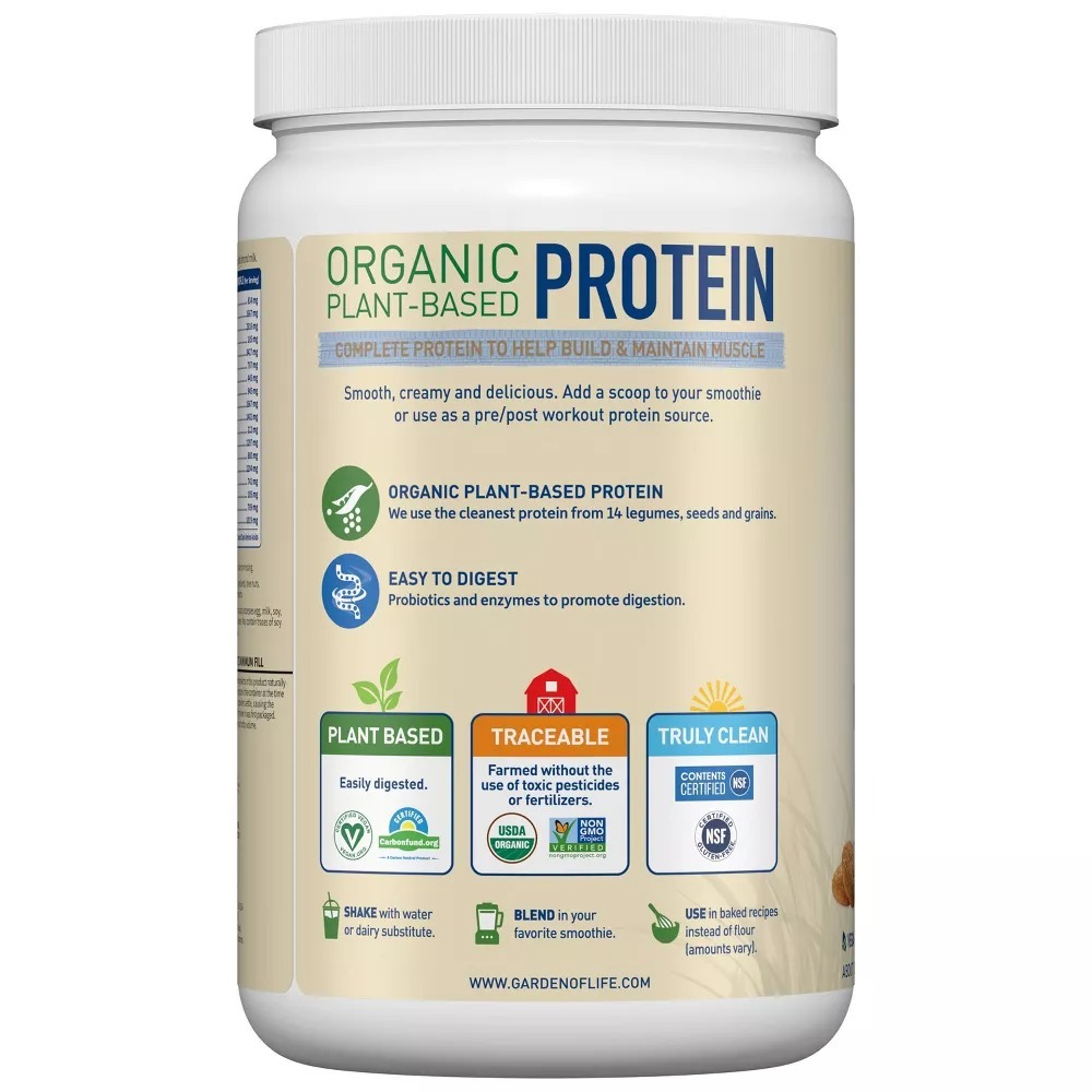 Hỗn hợp bột dinh dưỡng Garden of Life Organic Protein, vị Snickerdoodle Cookie 513gr