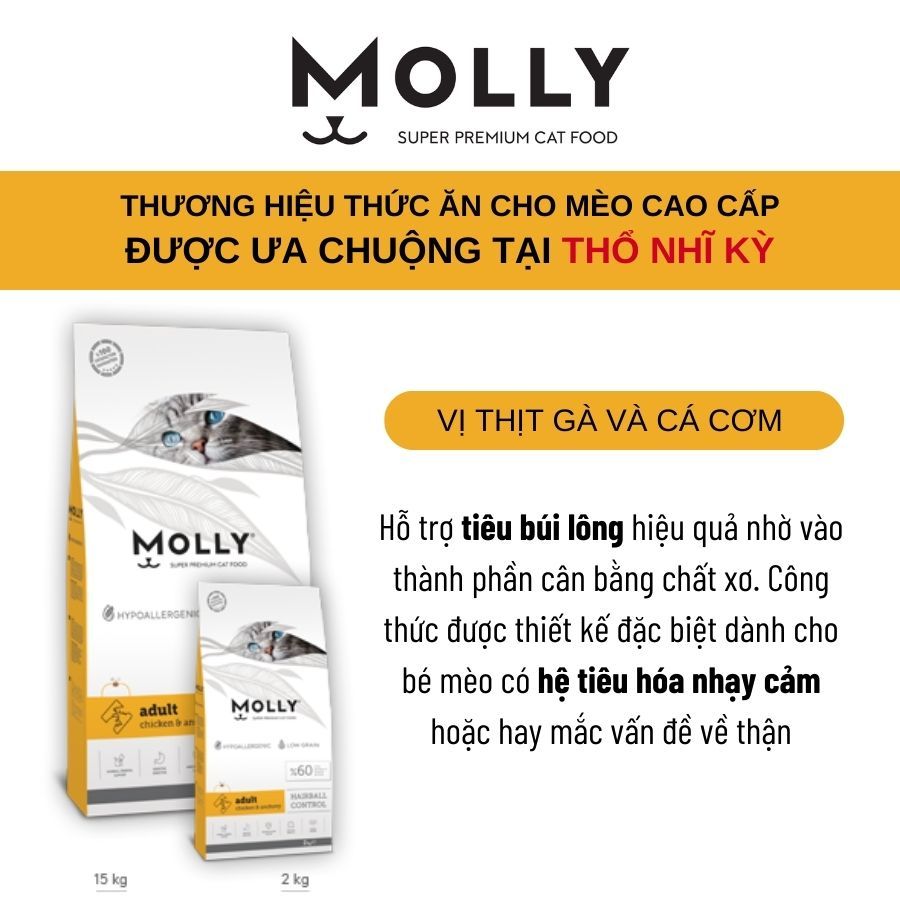 Hạt tiêu búi lông cho mèo Molly nhập khẩu chính hãng Thổ Nhĩ Kỳ hair ball control for cat