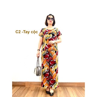 Bộ Đồ Tay cộc quần dài vải cát Lụa hàn châu