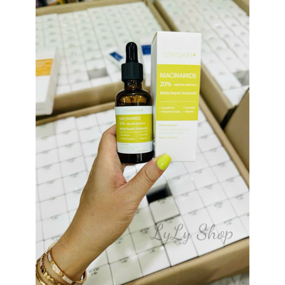 Serum dưỡng trắng da Jenaskin niacinamide 20% arbutin, tinh chất dưỡng trắng, mờ nám, kiềm dầu, dưỡng ẩm lylyshop-50ml