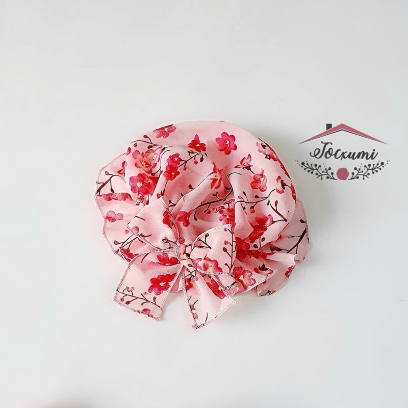 Bộ liền thân hoa đào đỏ chất voan Pháp cao cấp xinh mê ly - Tocxumi