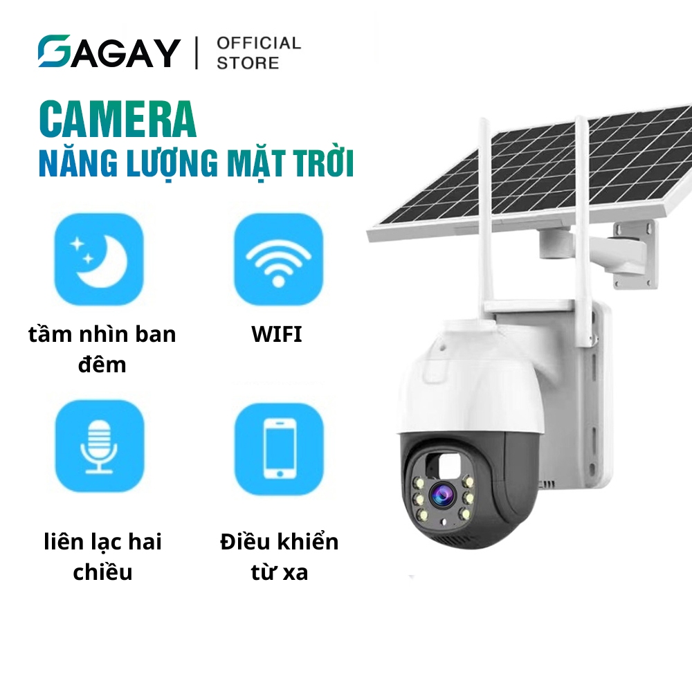 Camera Năng Lượng Mặt Trời 1080P HD 4G WiFi Đôi Nguồn Sáng Phát Hiện Chuyển Động 2 Chiều chống nước kết nối điện thoại