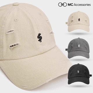 Mũ Lưỡi Trai Rách Cá Tính Thêu Icon USD MC Accessories Chất Vải Kaki Cotton Form Mềm Thoáng Mát Có Khóa Thu To Nhỏ