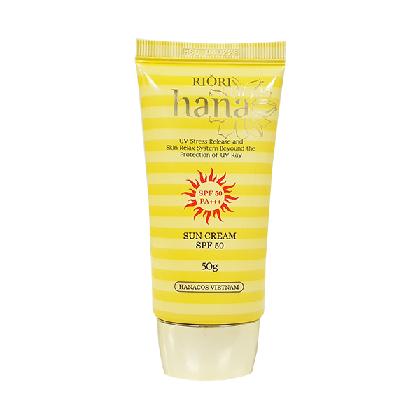 Kem chống nắng RIORI HANA SPF 50 - SUN CREAM 50g  bảo vệ da khỏi đen sạm, lão hóa sớm và tránh ung thư da