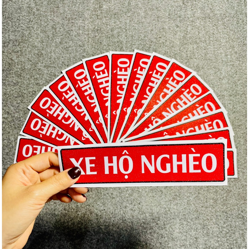 Set 4 Tem Xe Hộ Nghèo (kích thước 20cm) chống nước