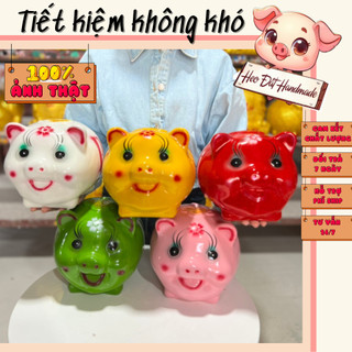 Heo đất Lợn đất Heo đất tiết kiệm dễ thương, Heo Đất Handmade, Pi size vừa