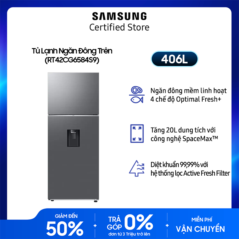 Tủ lạnh Samsung Inverter 406 lít RT42CG6584S9SV - Miễn phí giao + lắp Toàn Quốc