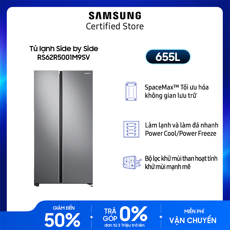 Tủ Lạnh Samsung Inverter 680 Lít RS62R5001M9/SV - Miễn phí giao + lắp Toàn Quốc