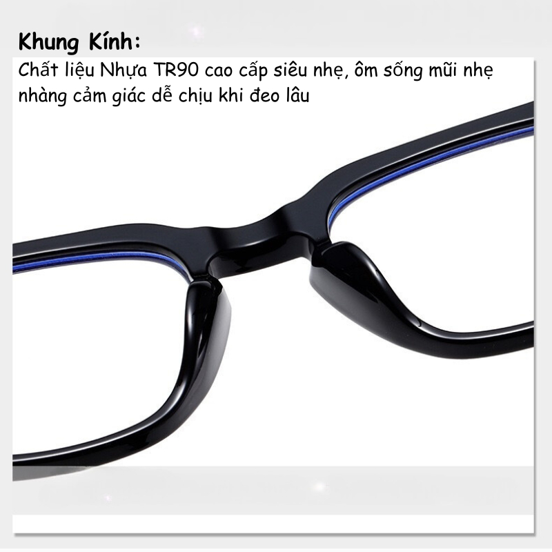 Gọng Kính Vuông Nam Nữ SANTONY Mắt Chống Ánh Sáng Xanh Cao Cấp STND2