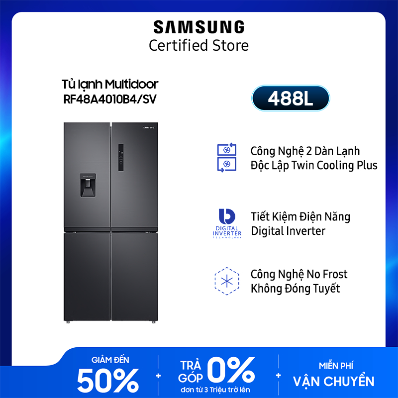 Tủ lạnh Samsung Inverter 488 lít RF48A4010B4/SV - Miễn phí giao + lắp Toàn Quốc