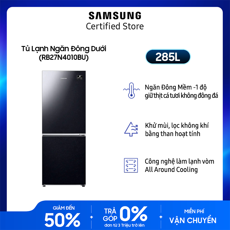 Tủ lạnh Samsung Inverter 280 lít RB27N4010BU/SV - Miễn phí giao + lắp Toàn Quốc