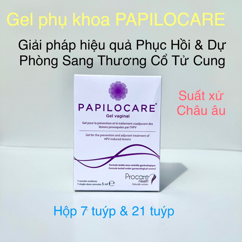 PAPILOCARE Gel phụ khoa tăng đào thải HPV, phục hồi và dự phòng sang thương cổ tử cung do HPV