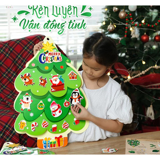 Cây thông noel treo tường bóc dán Lalababy, Cây thông noel decor,Cây thông trang trí noel bóc dán