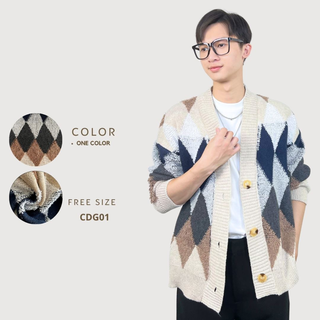 Áo Khoác Cardigan Len Nam Dài Tay VICENZO Phong Cách Hàn Quốc. Cardigan Len Khoắc Ngoài Nam