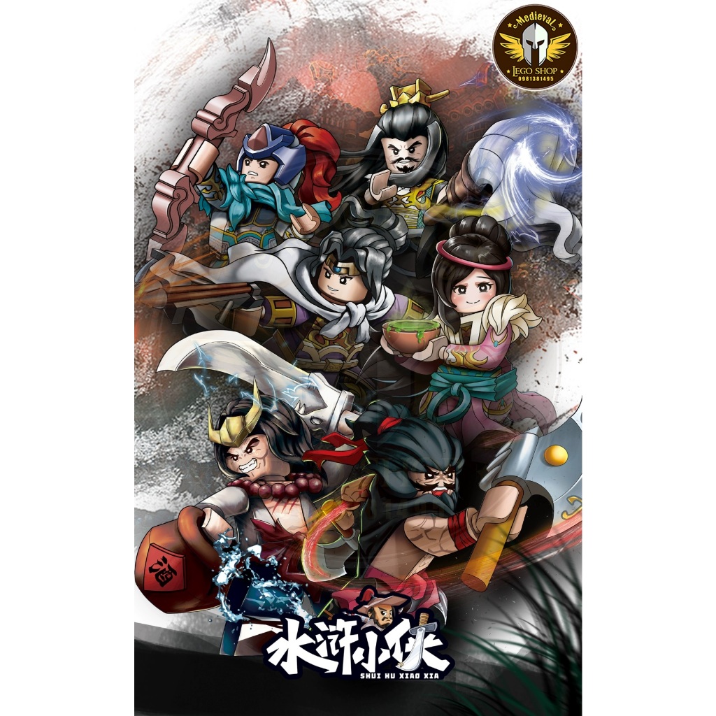 Bộ lắp ráp 108 Anh hùng Lương Sơn - Thủy Hử 2: Võ Tòng, Hoa Vinh, Lý Quỳ, Yến Thanh, Công Tôn Thắng, Phan Kim Liên