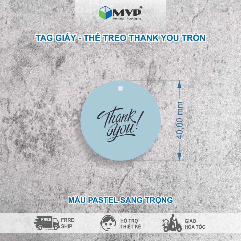 Tag Giấy Thank You màu pastel, Thẻ Treo Cám Ơn Khách Hàng Trang Trí Quà Tặng