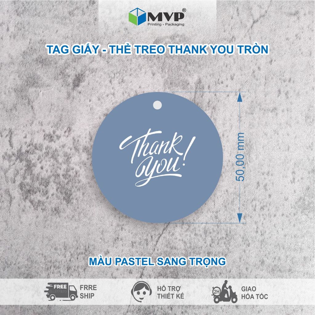 Tag Giấy Thank You màu pastel, Thẻ Treo Cám Ơn Khách Hàng Trang Trí Quà Tặng