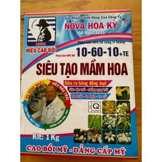 Phân bón lá siêu tạo mầm hoa, ra bông đồng loạt- npk 10-60-10+ te nova hoa kỳ