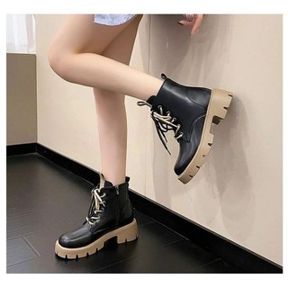 Hapu A28 Giày bốt nữ đẹp, da mềm, đế cao