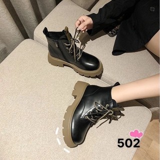 Hapu A28 Giày bốt nữ đẹp, da mềm, đế cao